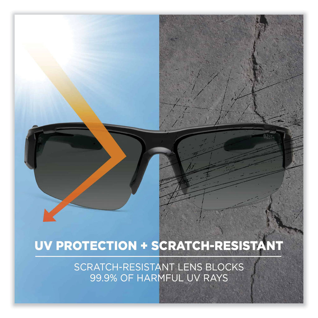 Skullerz Dagr Safety Glasses, Matte Black Nylon Impact Frame, Anti-Fog Polycarbonate Lens, Ships in 1-3 Business Days