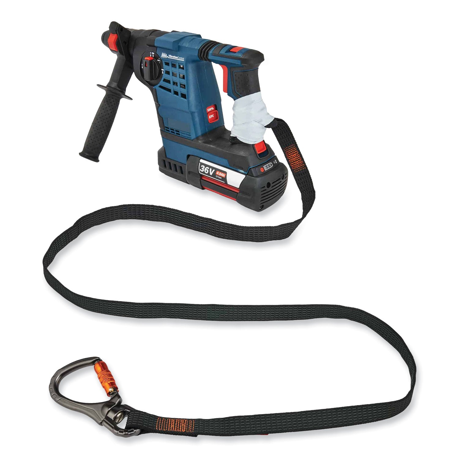 Squids 3129 Tool Lanyard w/Double-Locking Swivel Carabiner+Loop, 40 lb Max Work Cap, 76", Black, Ships in 1-3 Business Days