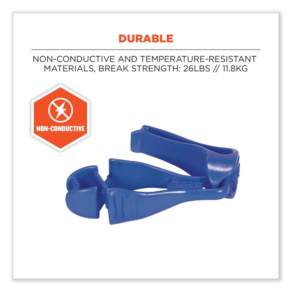Squids 3405 Belt Clip Glove Clip Holder, 1 x 1 x 6, Acetal Copolymer, Blue, Ships in 1-3 Business Days