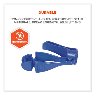 Squids 3405 Belt Clip Glove Clip Holder, 1 x 1 x 6, Acetal Copolymer, Blue, Ships in 1-3 Business Days
