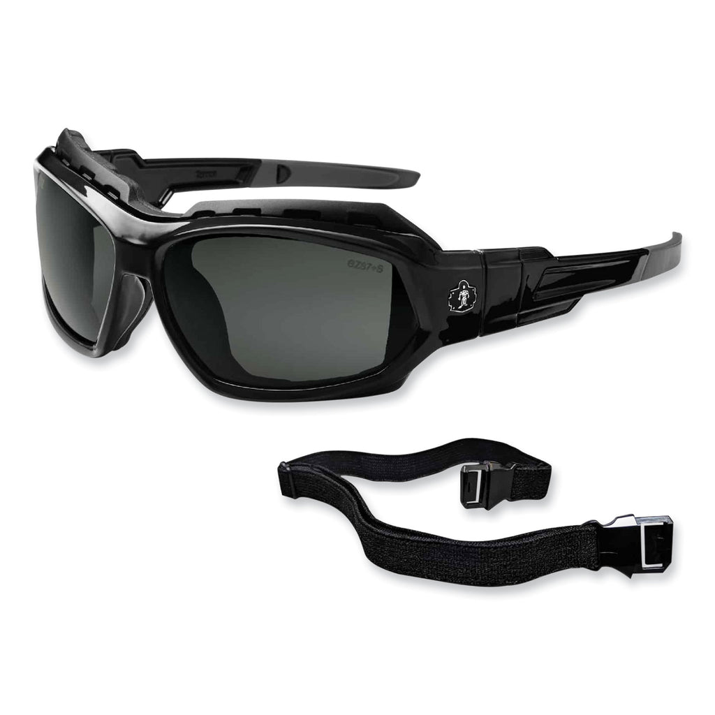 Skullerz Loki Safety Glasses/Goggles, Black Nylon Impact Frame,Polarized Smoke Polycarbonate Lens, Ships in 1-3 Business Days