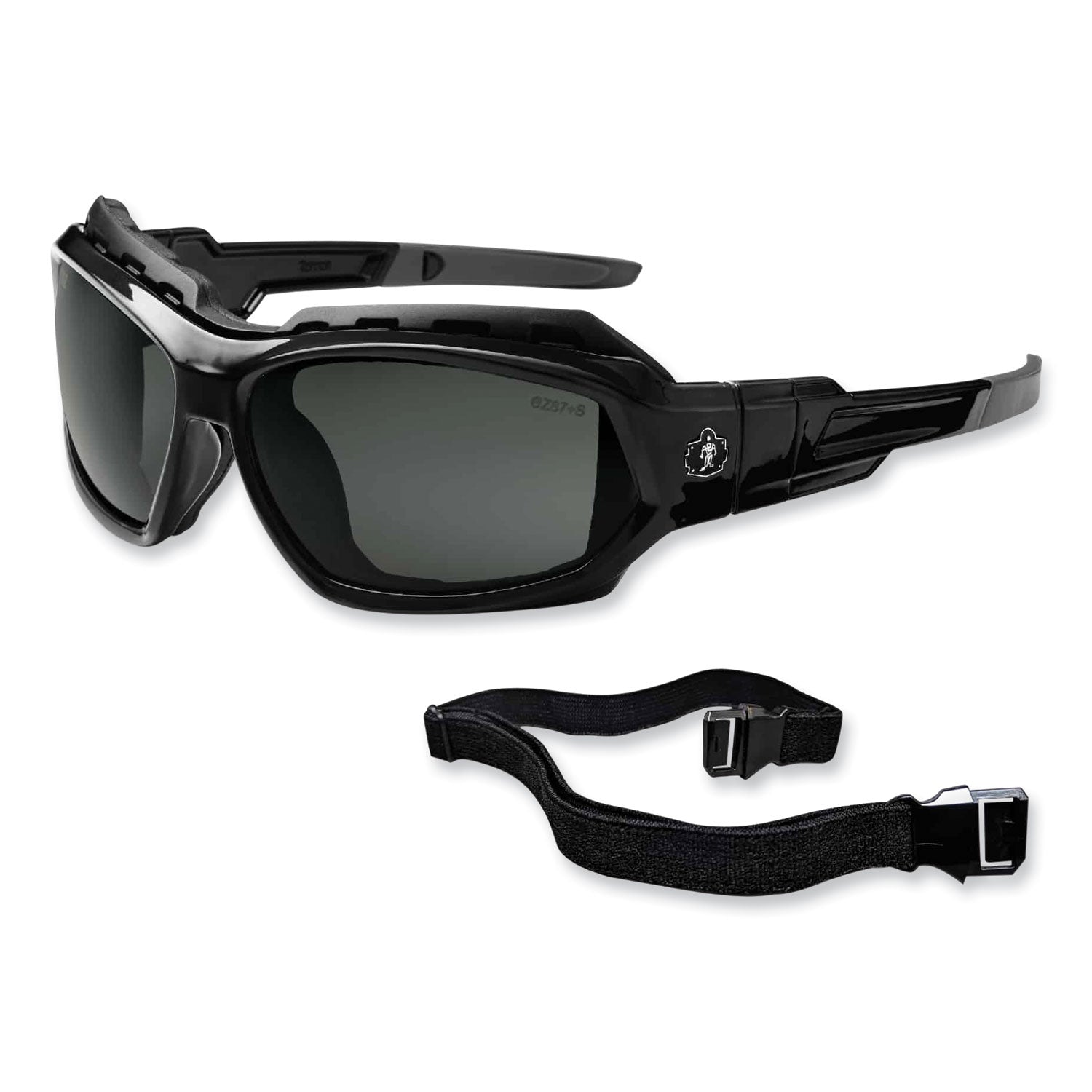 Skullerz Loki Safety Glasses/Goggles, Black Nylon Impact Frame,Polarized Smoke Polycarbonate Lens, Ships in 1-3 Business Days