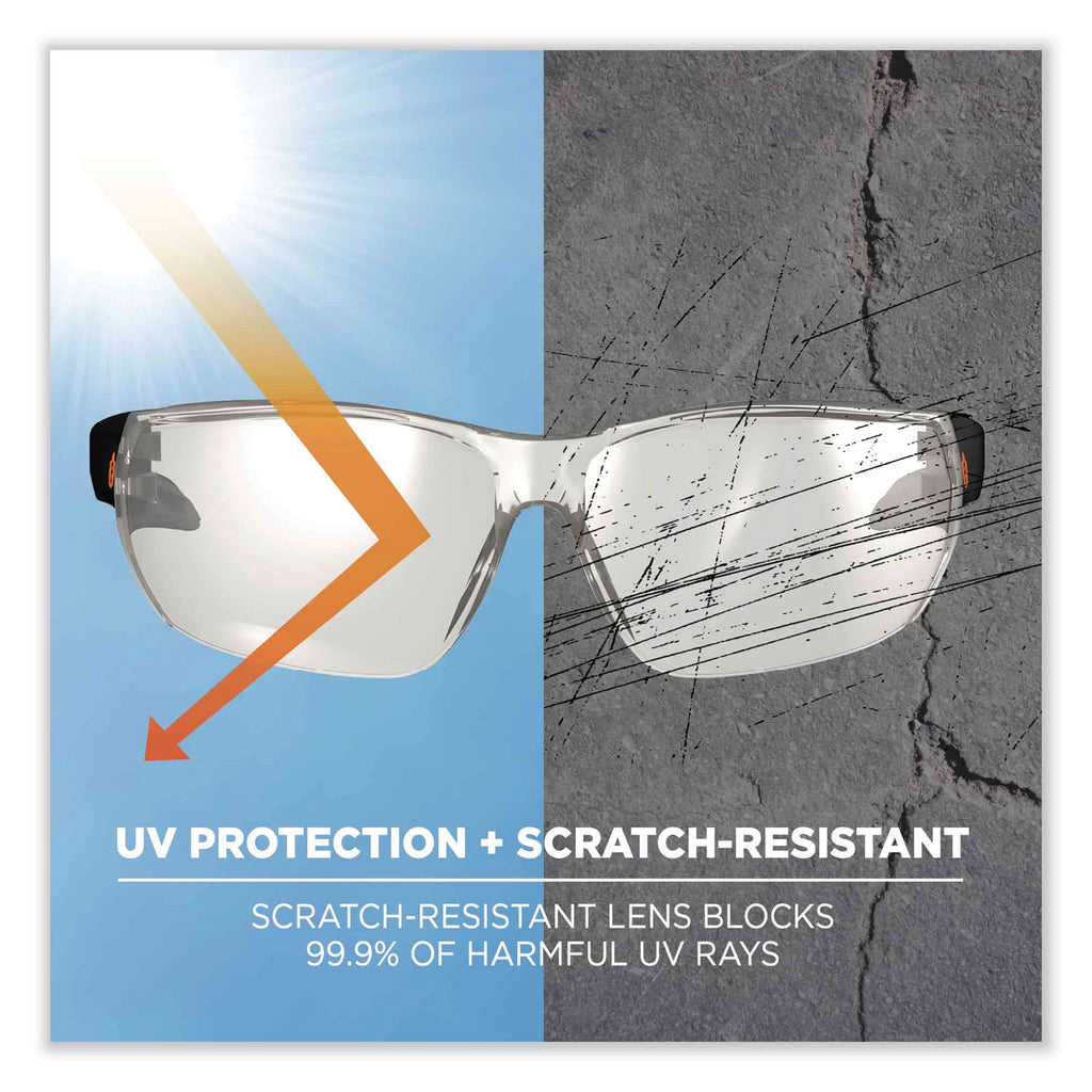 Skullerz Vali Frameless Safety Glasses, Black Nylon Impact Frame, Indoor/Outdoor Polycarb Lens, Ships in 1-3 Business Days
