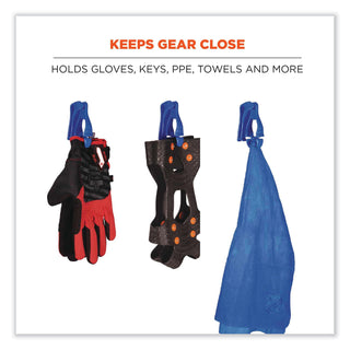 Squids 3405 Belt Clip Glove Clip Holder, 1 x 1 x 6, Acetal Copolymer, Blue, Ships in 1-3 Business Days