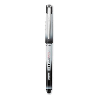VBall RT Liquid Ink Roller Ball Pen, Retractable, Extra-Fine 0.5 mm, Black Ink, Black/White Barrel