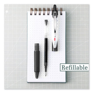 VBall RT Liquid Ink Roller Ball Pen, Retractable, Extra-Fine 0.5 mm, Black Ink, Black/White Barrel