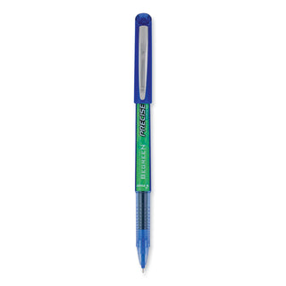 Precise V5 BeGreen Roller Ball Pen, Stick, Extra-Fine 0.5 mm, Blue Ink, Blue Barrel, Dozen