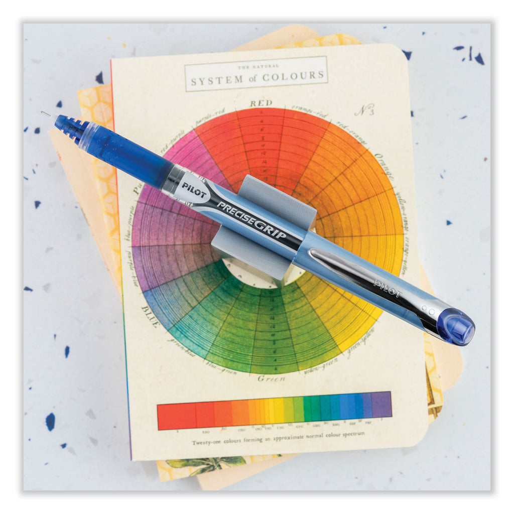 Precise Grip Roller Ball Pen, Stick, Extra-Fine 0.5 mm, Blue Ink, Blue Barrel