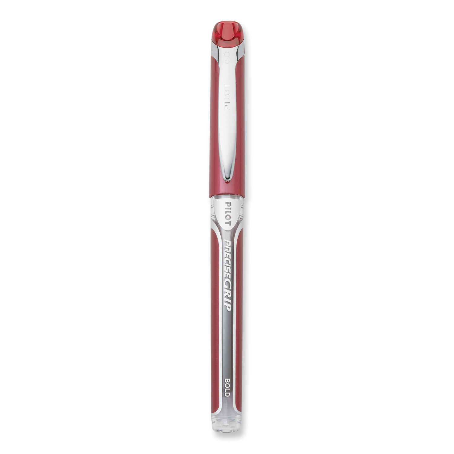 Precise Grip Roller Ball Pen, Stick, Bold 1 mm, Red Ink, Red Barrel