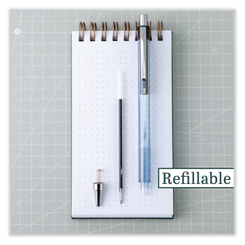 Better Ballpoint Pen, Retractable, Medium 1 mm, Blue Ink, Translucent Blue Barrel, Dozen