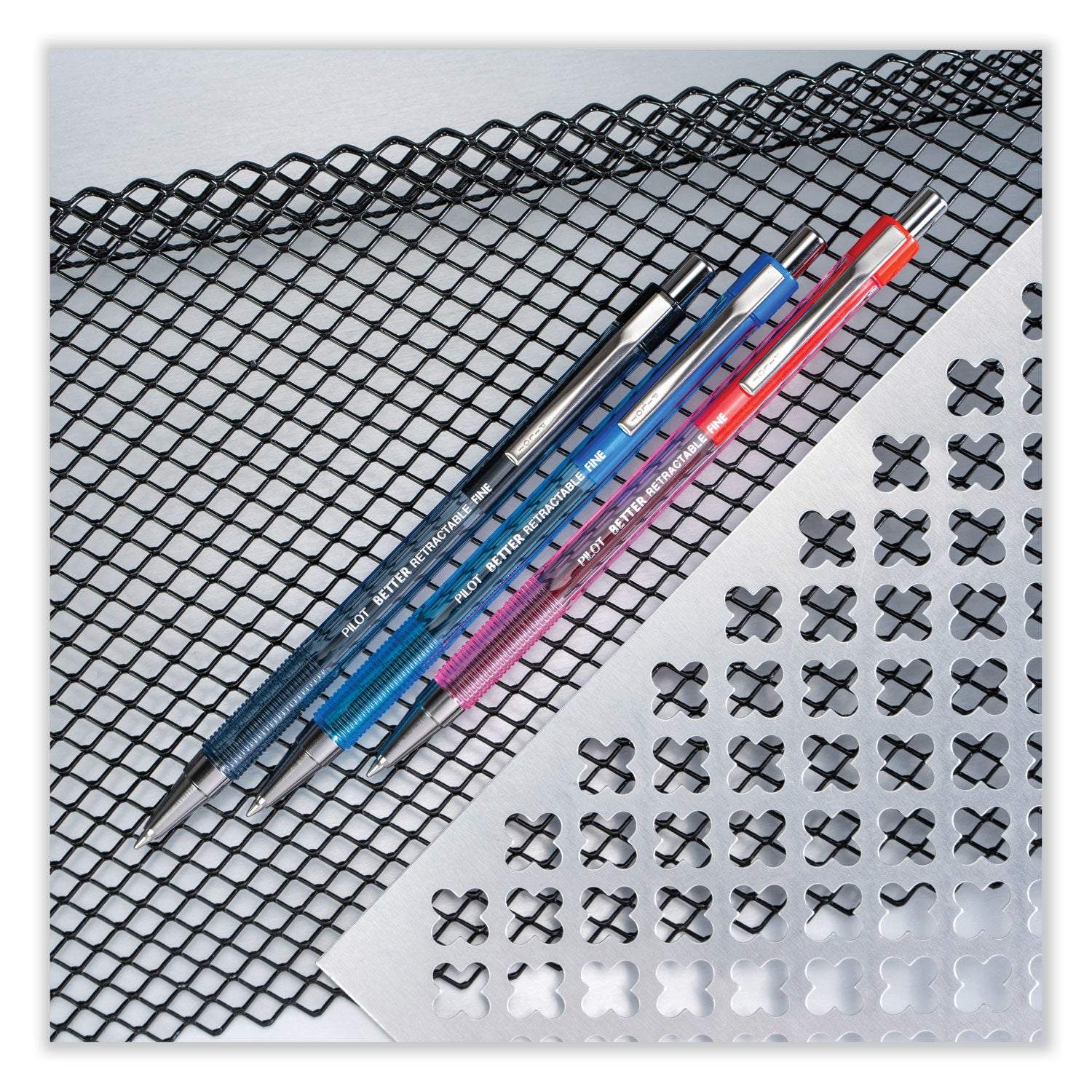 Better Ballpoint Pen, Retractable, Medium 1 mm, Red Ink, Translucent Red Barrel, Dozen