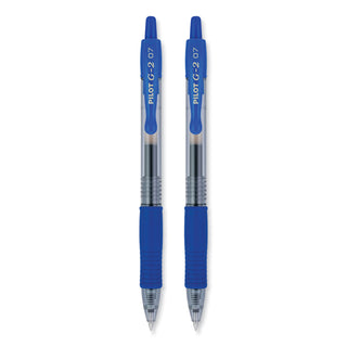 G2 Premium Gel Pen, Retractable, Fine 0.7 mm, Blue Ink, Smoke/Blue Barrel, 2/Pack