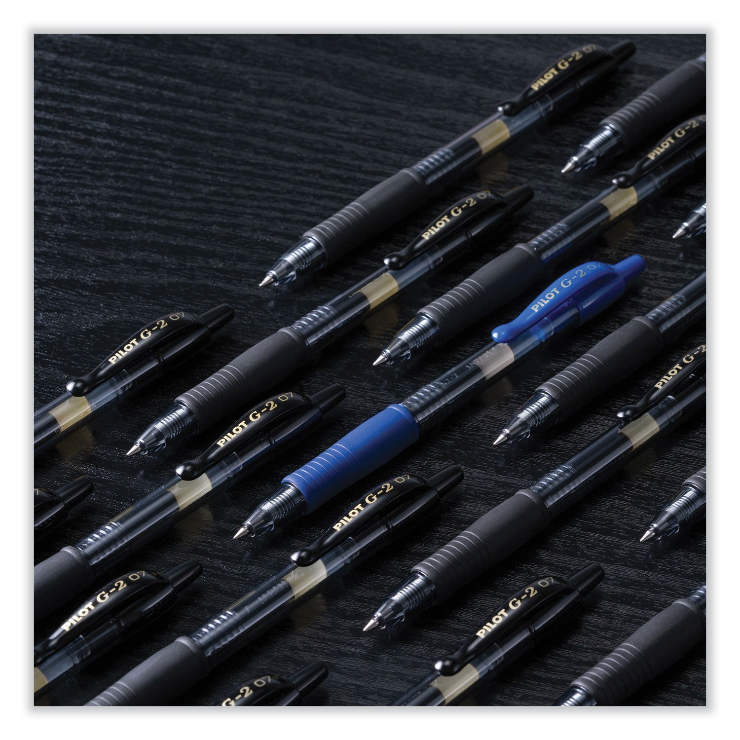G2 Premium Gel Pen, Retractable, Fine 0.7 mm, Blue Ink, Smoke/Blue Barrel, 2/Pack