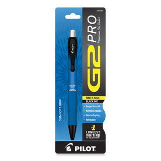 G2 Pro Gel Pen, Retractable, Fine 0.7 mm, Black Ink, Blue Barrel - 