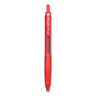 G-Knock BeGreen Gel Pen, Retractable, Fine 0.7 mm, Red Ink, Translucent Red/Red Barrel, Dozen