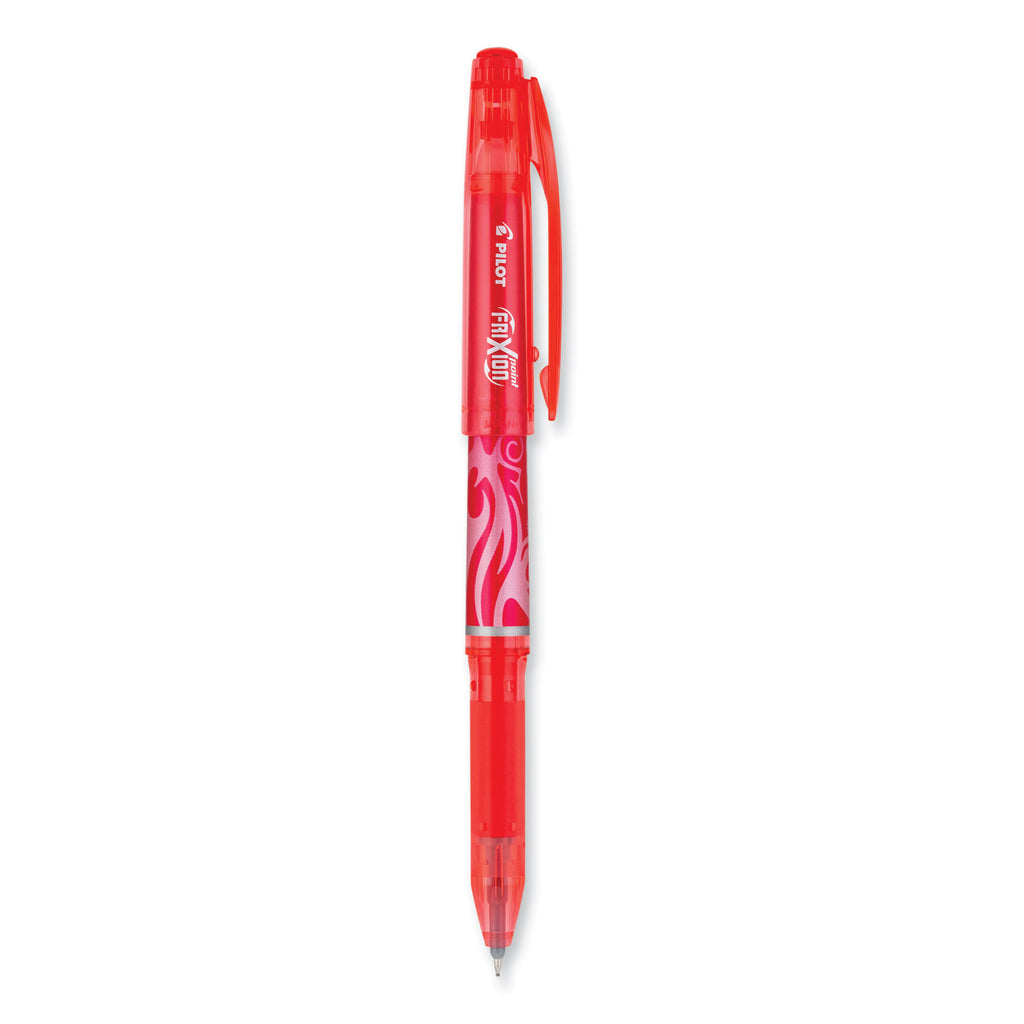 FriXion Point Erasable Gel Pen, Stick, Extra-Fine 0.5 mm, Red Ink, Red/Silver/Transparent Red Barrel - 