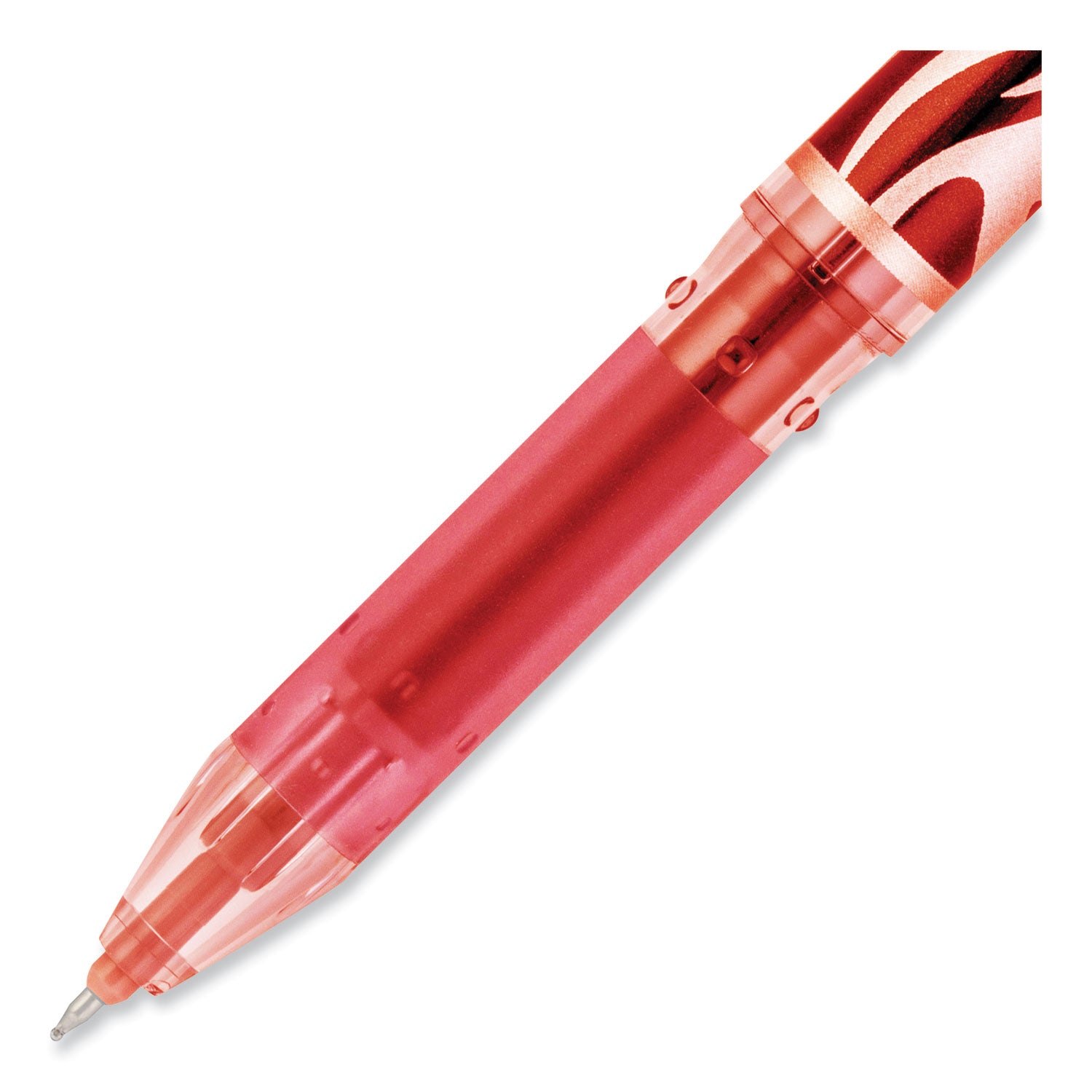FriXion Point Erasable Gel Pen, Stick, Extra-Fine 0.5 mm, Red Ink, Red/Silver/Transparent Red Barrel - 