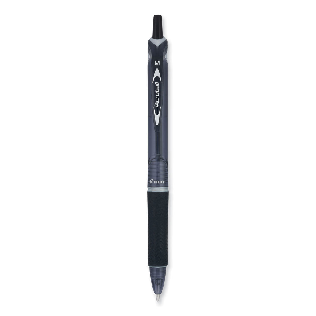 Acroball Colors Advanced Ink Hybrid Gel Pen, Retractable, Medium 1 mm, Black Ink, Smoke/Black Barrel - 