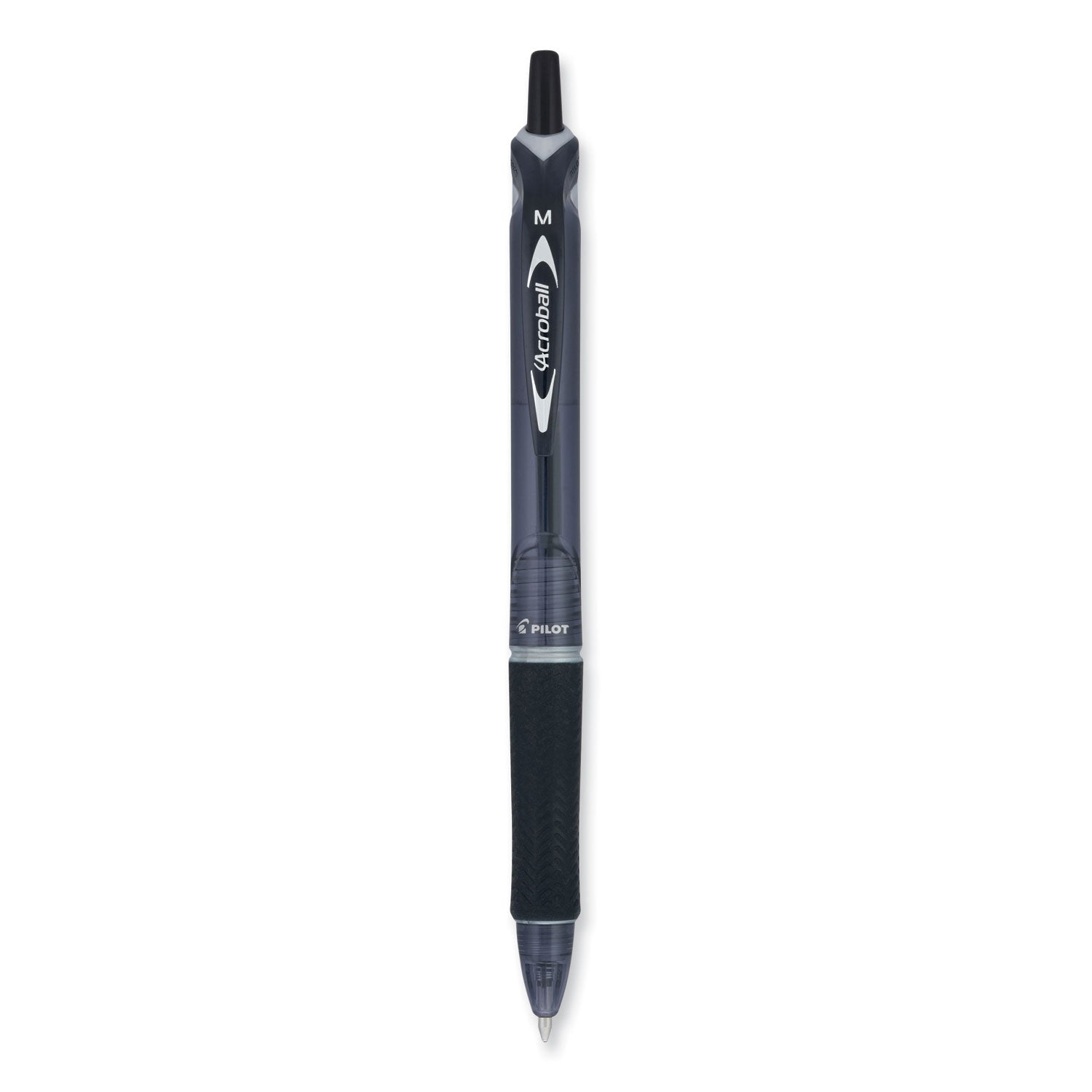 Acroball Colors Advanced Ink Hybrid Gel Pen, Retractable, Medium 1 mm, Black Ink, Smoke/Black Barrel - 