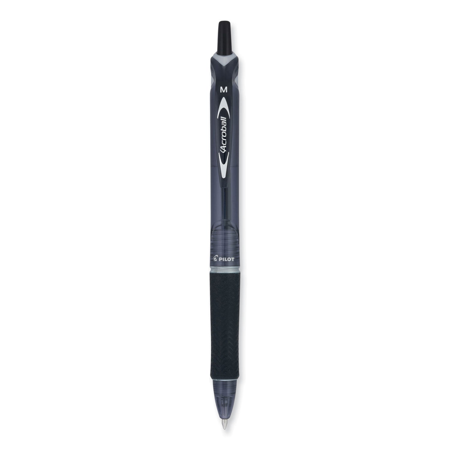 Acroball Colors Advanced Ink Hybrid Gel Pen, Retractable, Medium 1 mm, Black Ink, Smoke/Black Barrel - 