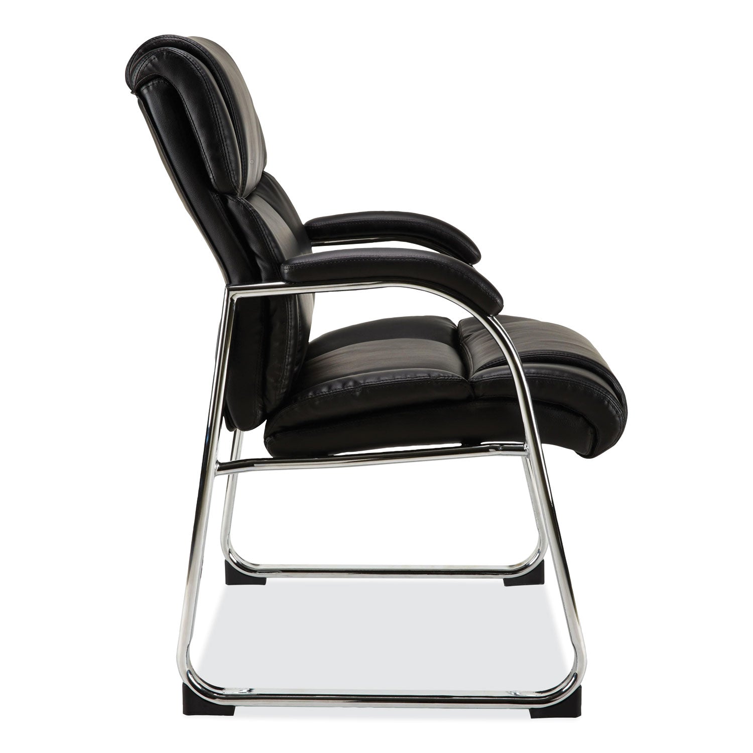 Alera Hildred Series Guest Chair, 25" x 28.94" x 37.8", Black Seat, Black Back, Chrome Base - 3