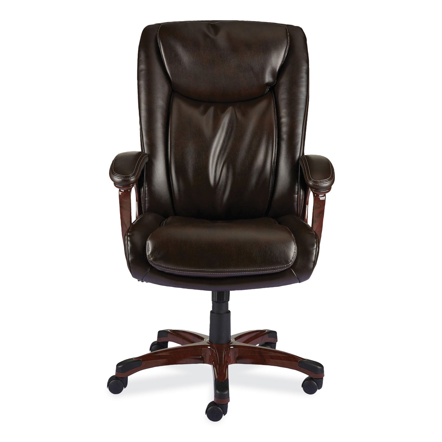 Alera Darnick Series Manager Chair, Supports Up to 275 lbs, 17.13" to 20.12" Seat Height, Brown Seat/Back, Brown Base - 4