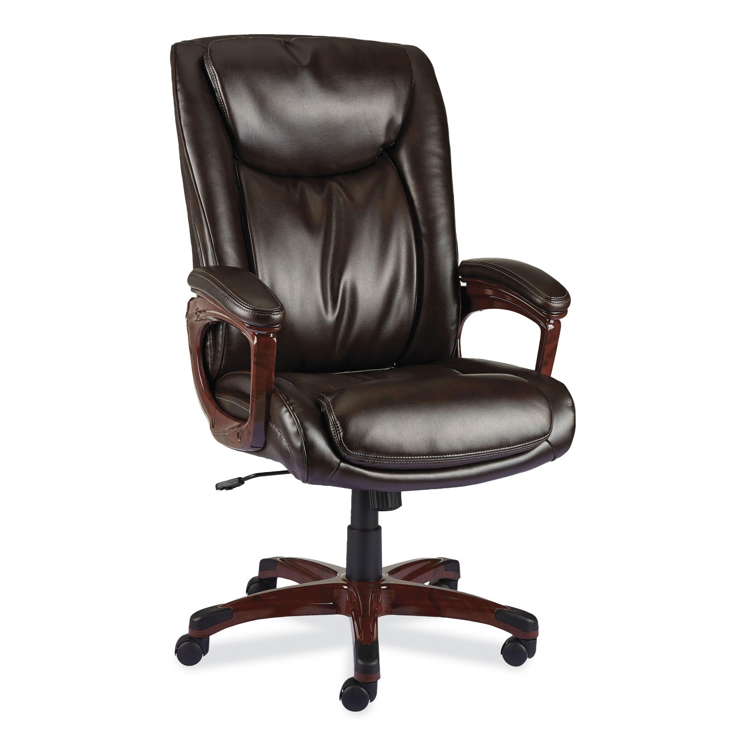 Alera Darnick Series Manager Chair, Supports Up to 275 lbs, 17.13" to 20.12" Seat Height, Brown Seat/Back, Brown Base - 1