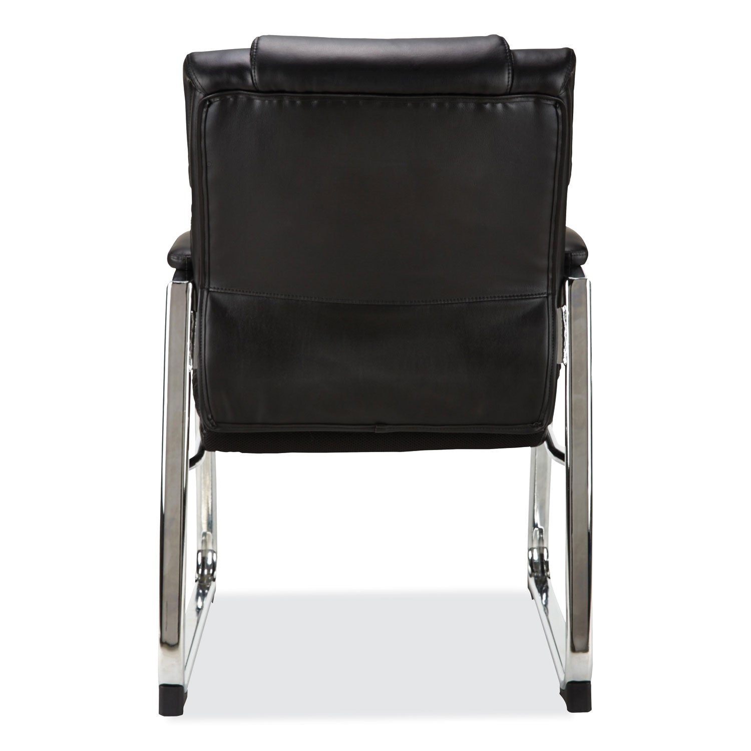 Alera Hildred Series Guest Chair, 25" x 28.94" x 37.8", Black Seat, Black Back, Chrome Base - 2