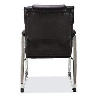 Alera Hildred Series Guest Chair, 25" x 28.94" x 37.8", Black Seat, Black Back, Chrome Base - 2