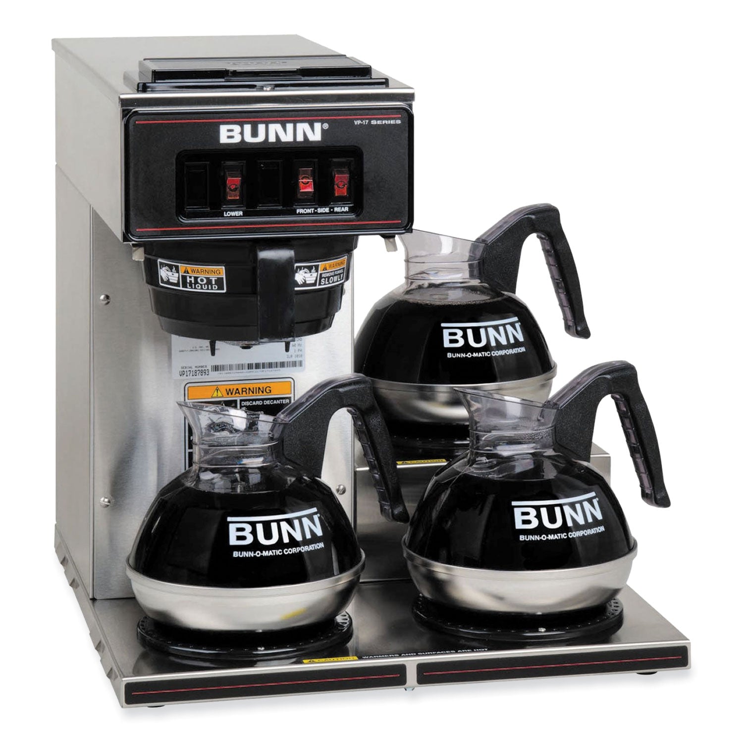 vp17-3-12-cup-pour-over-coffee-maker-with-three-warmers-stainless-steel-black-ships-in-7-10-business-days_bun133000003 - 3