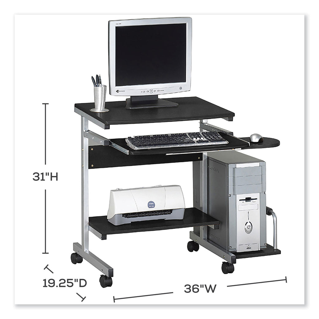 Eastwinds Series Portrait PC Desk Cart, 36" x 19.25" x 31", Anthracite, Ships in 1-3 Business Days