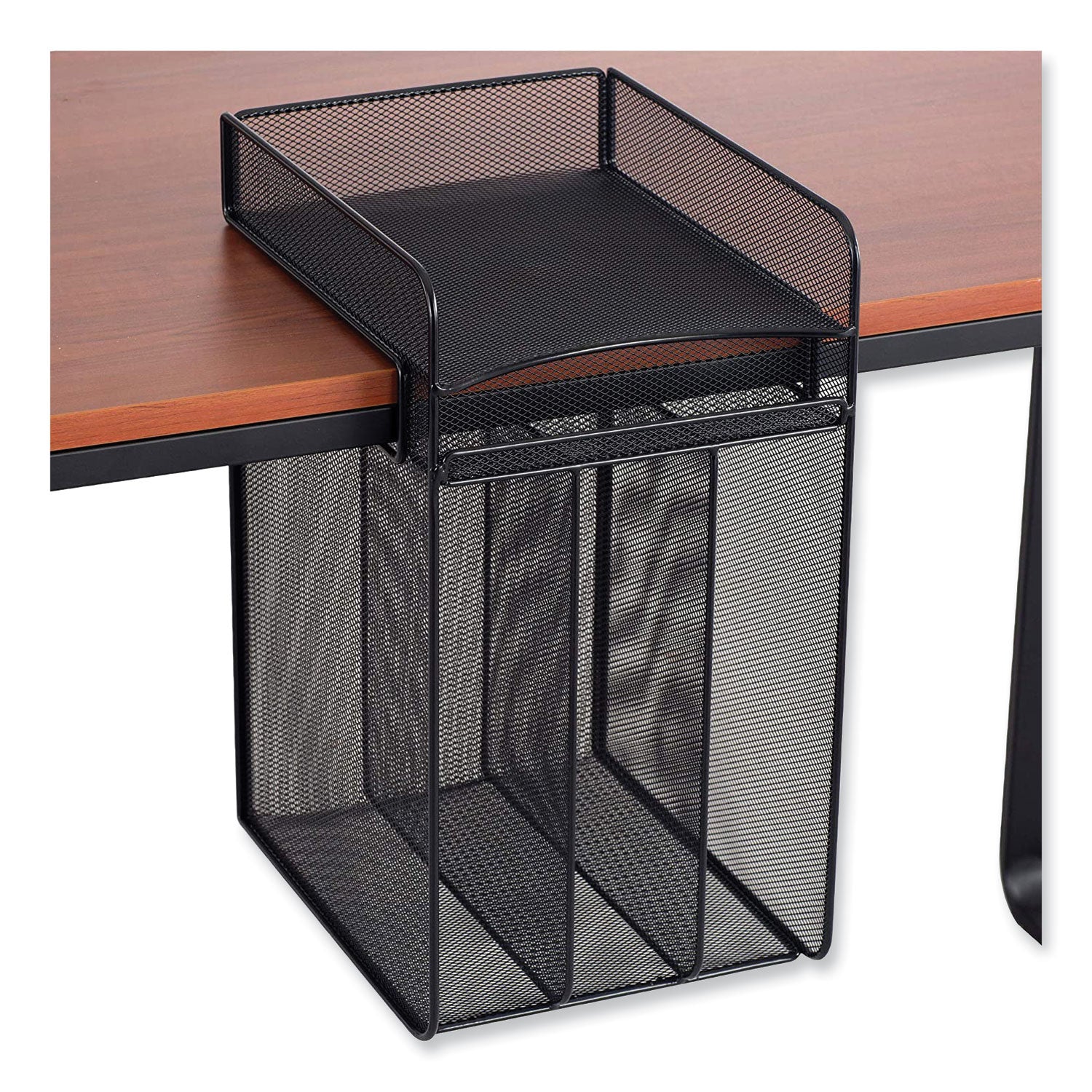 Onyx Vertical Hanging Storage, 4 Sections, Letter Size Files, 10.25" x 12" x 17.1", Black, Ships in 1-3 Business Days