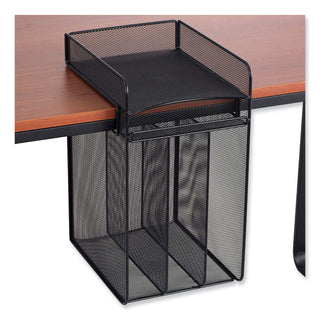 Onyx Vertical Hanging Storage, 4 Sections, Letter Size Files, 10.25" x 12" x 17.1", Black, Ships in 1-3 Business Days