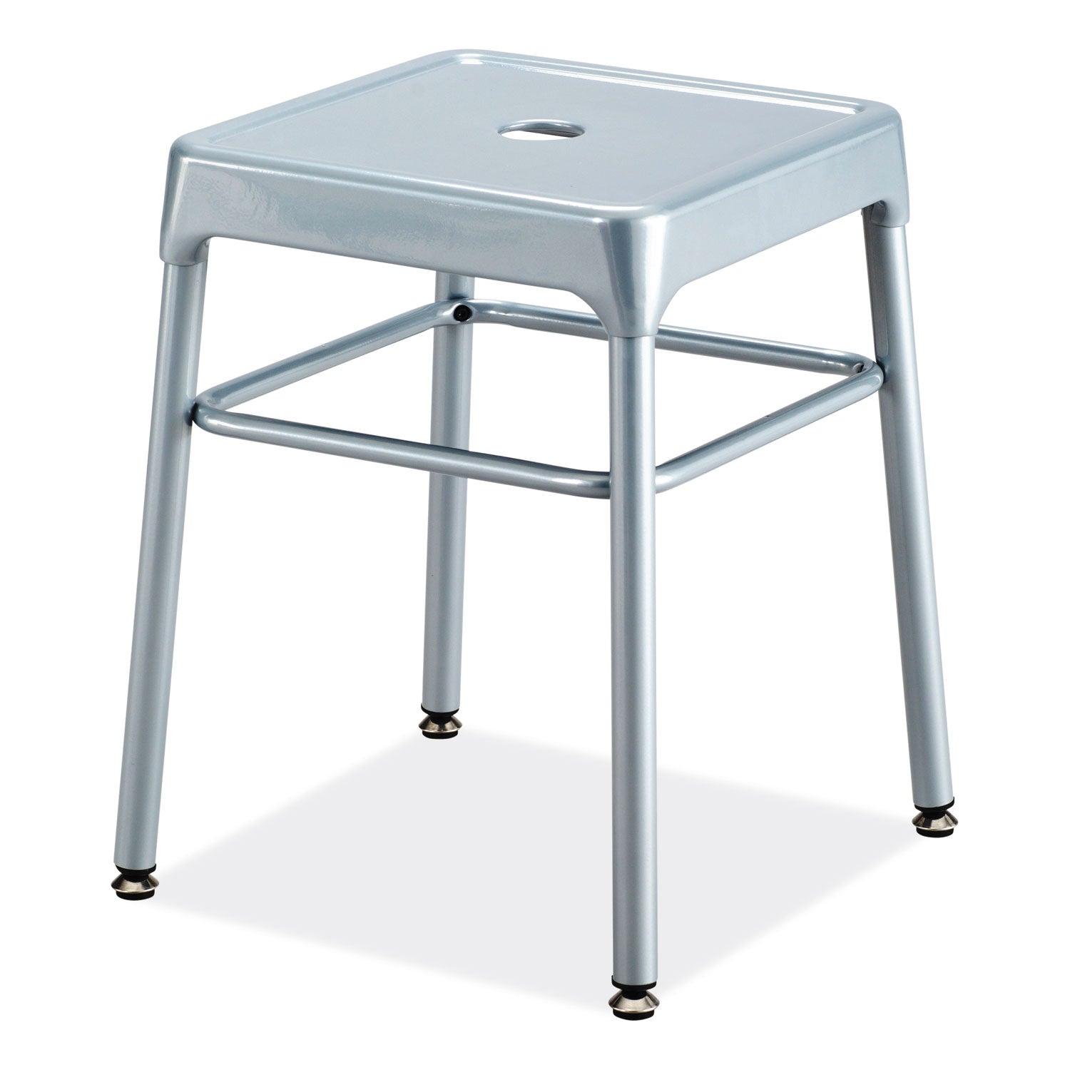 steel-guestbistro-stool-backless-supports-up-to-250-lb-18-high-silver-seat-silver-base-ships-in-1-3-business-days_saf6604sl - 2