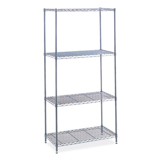 Industrial Wire Shelving, Four-Shelf, 36w x 24d x 72h, Metallic Gray, Ships in 1-3 Business Days