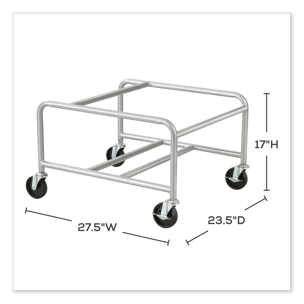 Sled Base Stack Chair Cart, Metal, 500 lb Capacity, 23.5" x 27.5" x 17", Silver, Ships in 1-3 Business Days