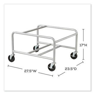 Sled Base Stack Chair Cart, Metal, 500 lb Capacity, 23.5" x 27.5" x 17", Silver, Ships in 1-3 Business Days