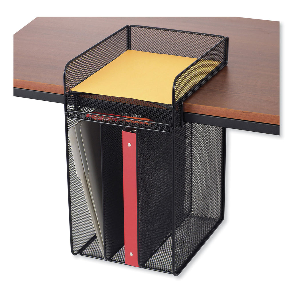 Onyx Vertical Hanging Storage, 4 Sections, Letter Size Files, 10.25" x 12" x 17.1", Black, Ships in 1-3 Business Days