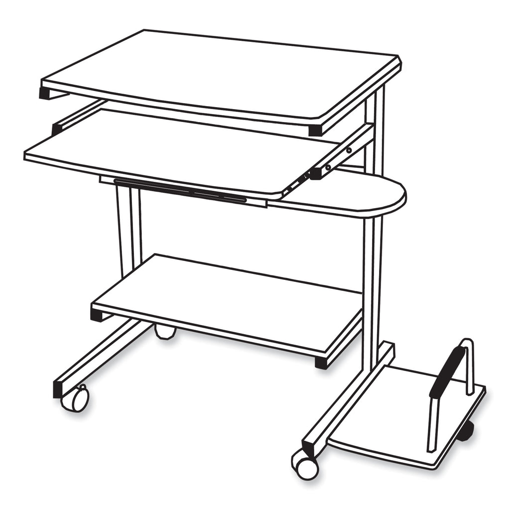 Eastwinds Series Portrait PC Desk Cart, 36" x 19.25" x 31", Anthracite, Ships in 1-3 Business Days