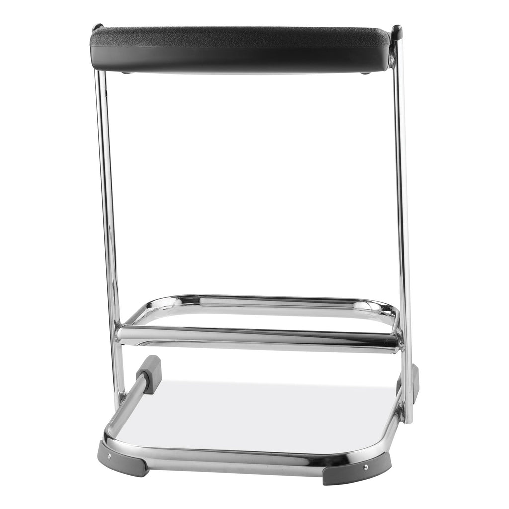 6600 Series Elephant Z-Stool, Backless, Supports Up to 500lb, 22" Seat Height, Black Seat, Chrome Frame,Ships in 1-3 Bus Days