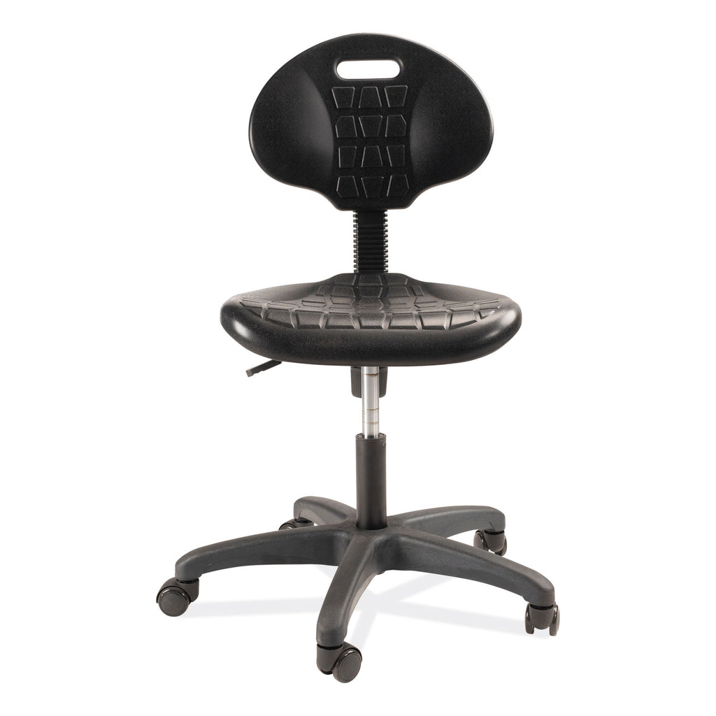 6700 Series Polyurethane Adj Height Task Chair, Supports 300 lb, 16"-21" Seat Ht, Black Seat/Back/Base, Ships in 1-3 Bus Days