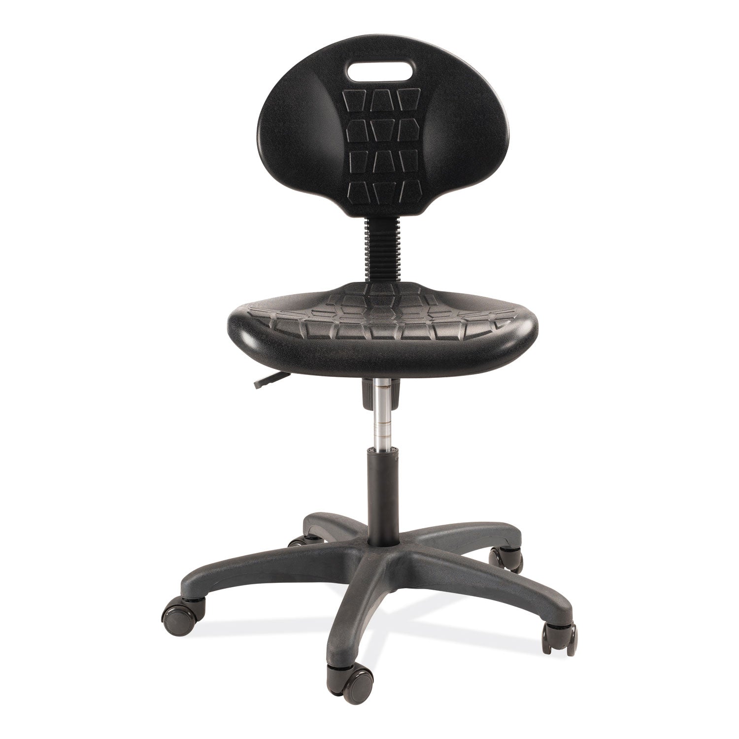 6700 Series Polyurethane Adj Height Task Chair, Supports 300 lb, 16"-21" Seat Ht, Black Seat/Back/Base, Ships in 1-3 Bus Days