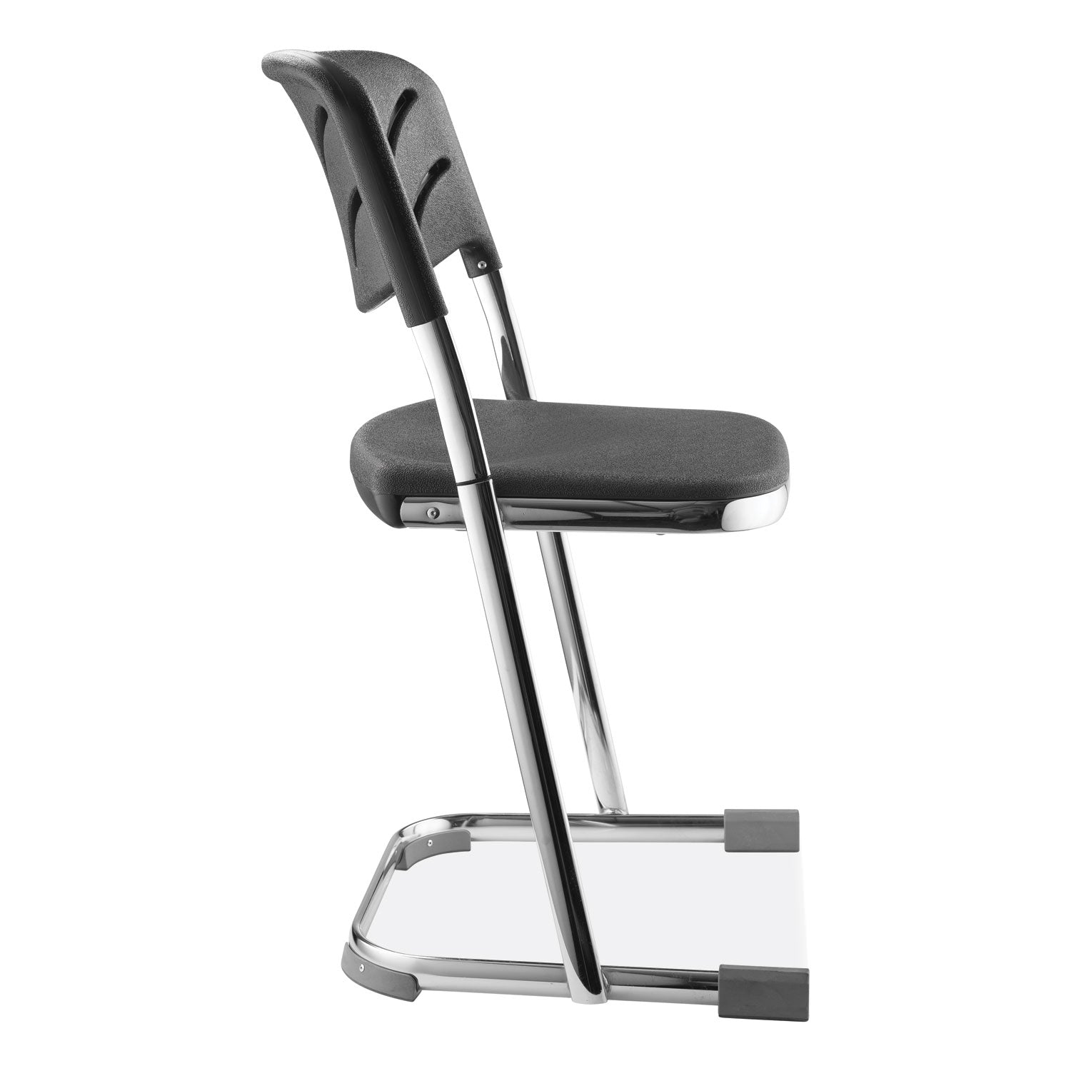 6600 Series Elephant Z-Stool With Backrest, Supports 500 lb, 18" Seat Ht, Black Seat/Back, Chrome Frame,Ships in 1-3 Bus Days