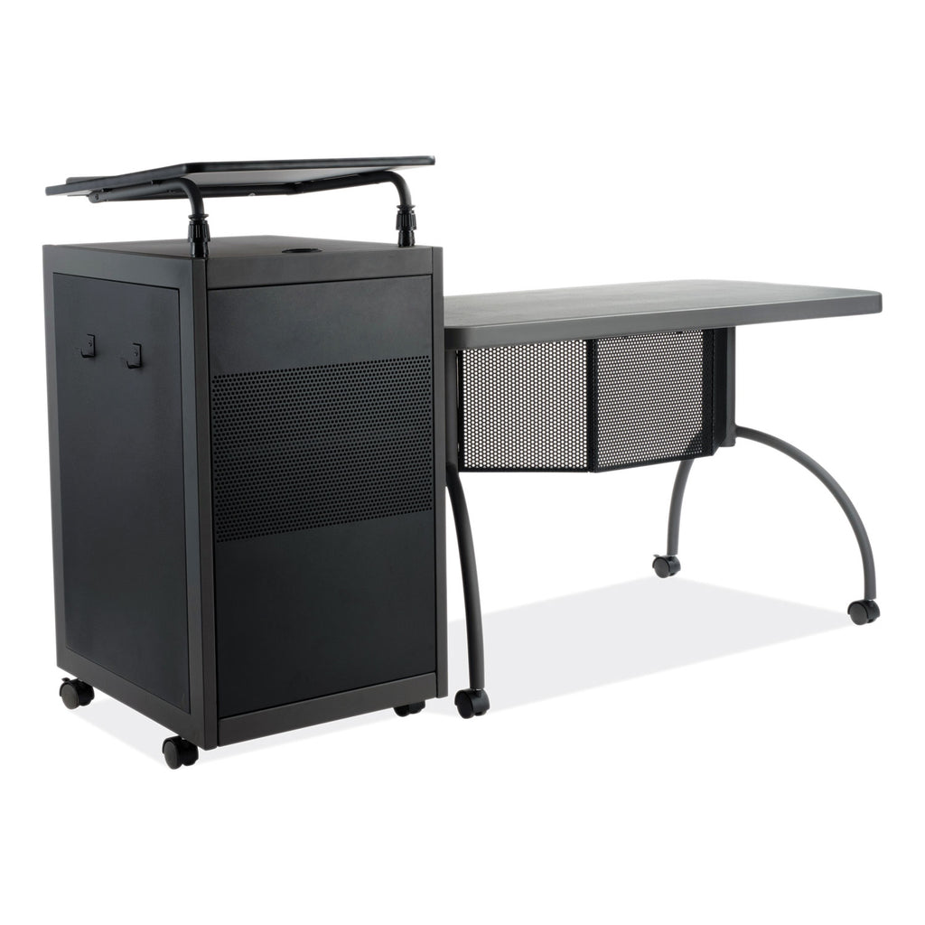 Teacher's WorkPod Desk and Lectern Kit, 68" x 24" x 41", Charcoal Gray, Ships in 1-3 Business Days