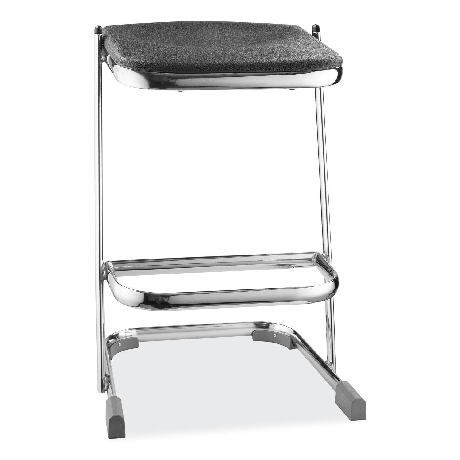 6600 Series Elephant Z-Stool, Backless, Supports Up to 500lb, 24" Seat Height, Black Seat, Chrome Frame,Ships in 1-3 Bus Days