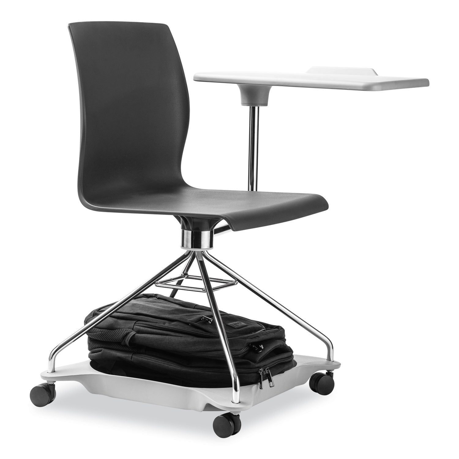 CoGo Mobile Tablet Chair, Supports Up to 440 lb, 18.75" Seat Height, Black Seat/Back, Chrome Frame,Ships in 1-3 Business Days