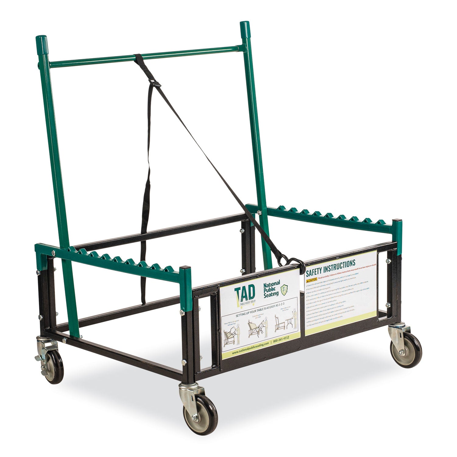 table-assist-dolly-1000-lb-capacity-38-x-30-x-445-black-green-ships-in-1-3-business-days_npstad - 1
