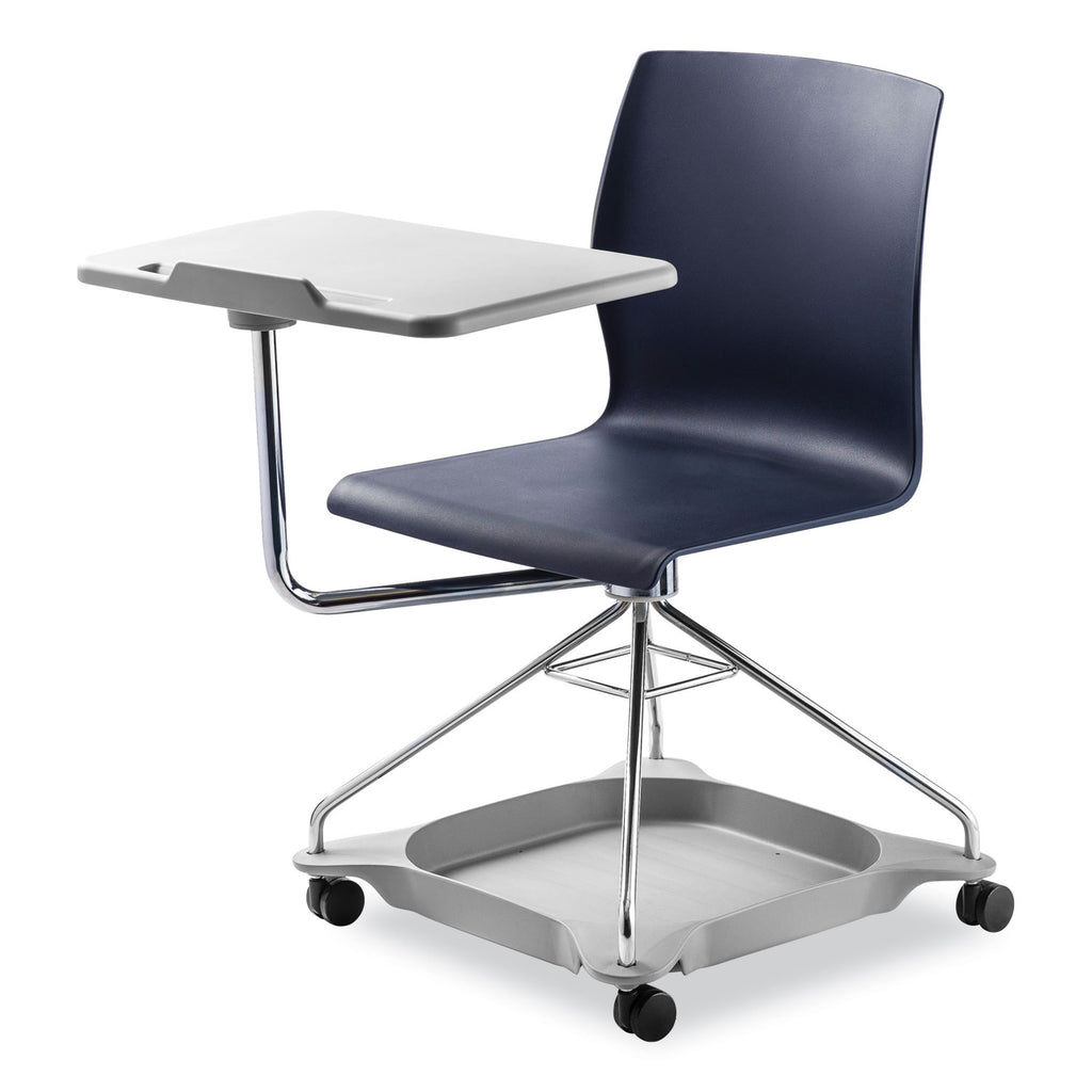 CoGo Mobile Tablet Chair, Supports Up to 440 lb, 18.75" Seat Height, Blue Seat/Back, Chrome Frame, Ships in 1-3 Business Days