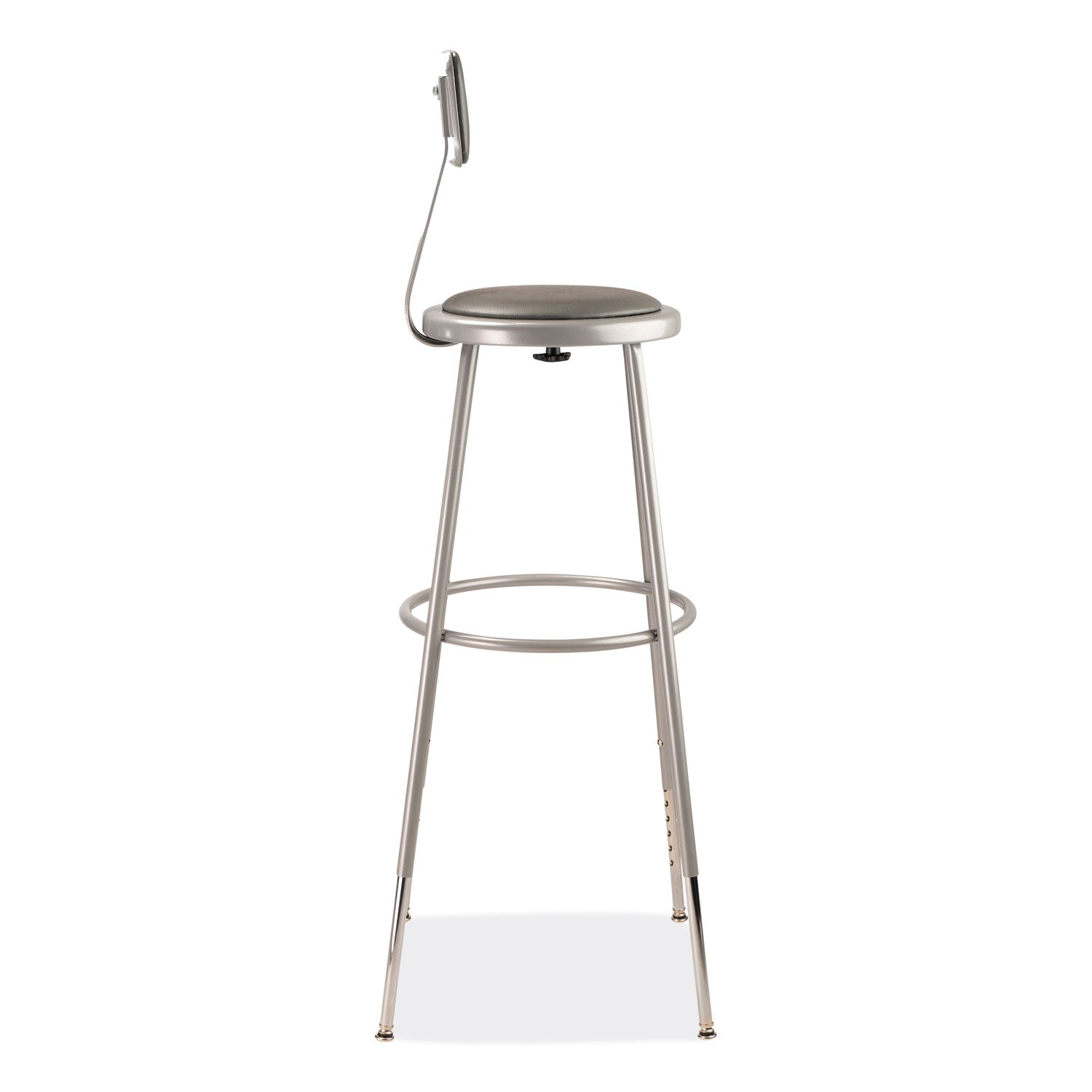 6400 Series Height Adjustable Heavy Duty Padded Stool w/Backrest, Supports 300lb, 32"-39" Seat Ht, Gray,Ships in 1-3 Bus Days