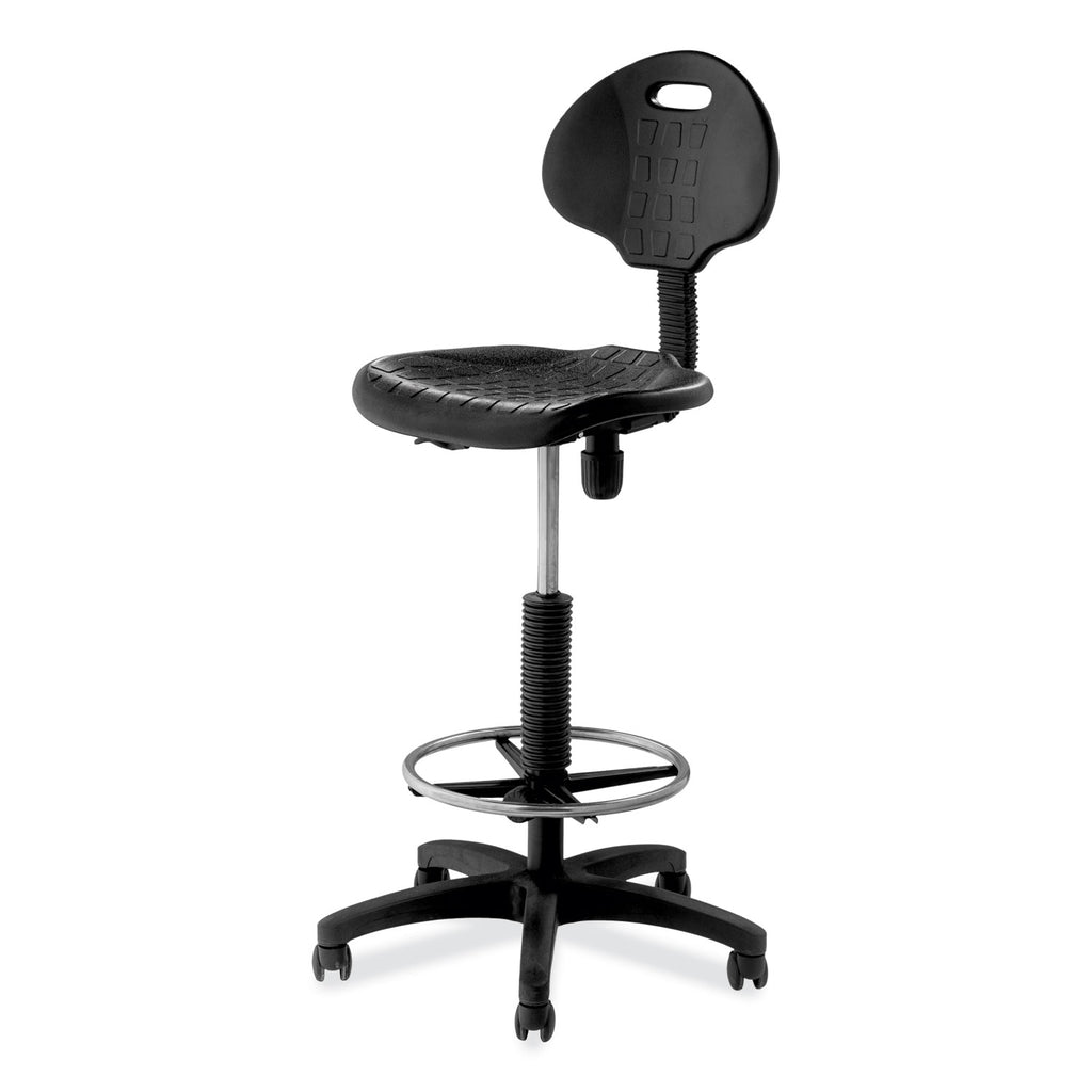 6700 Series Polyurethane Adj Height Task Chair, Supports 300 lb, 22"-32" Seat Ht, Black Seat/Back/Base, Ships in 1-3 Bus Days